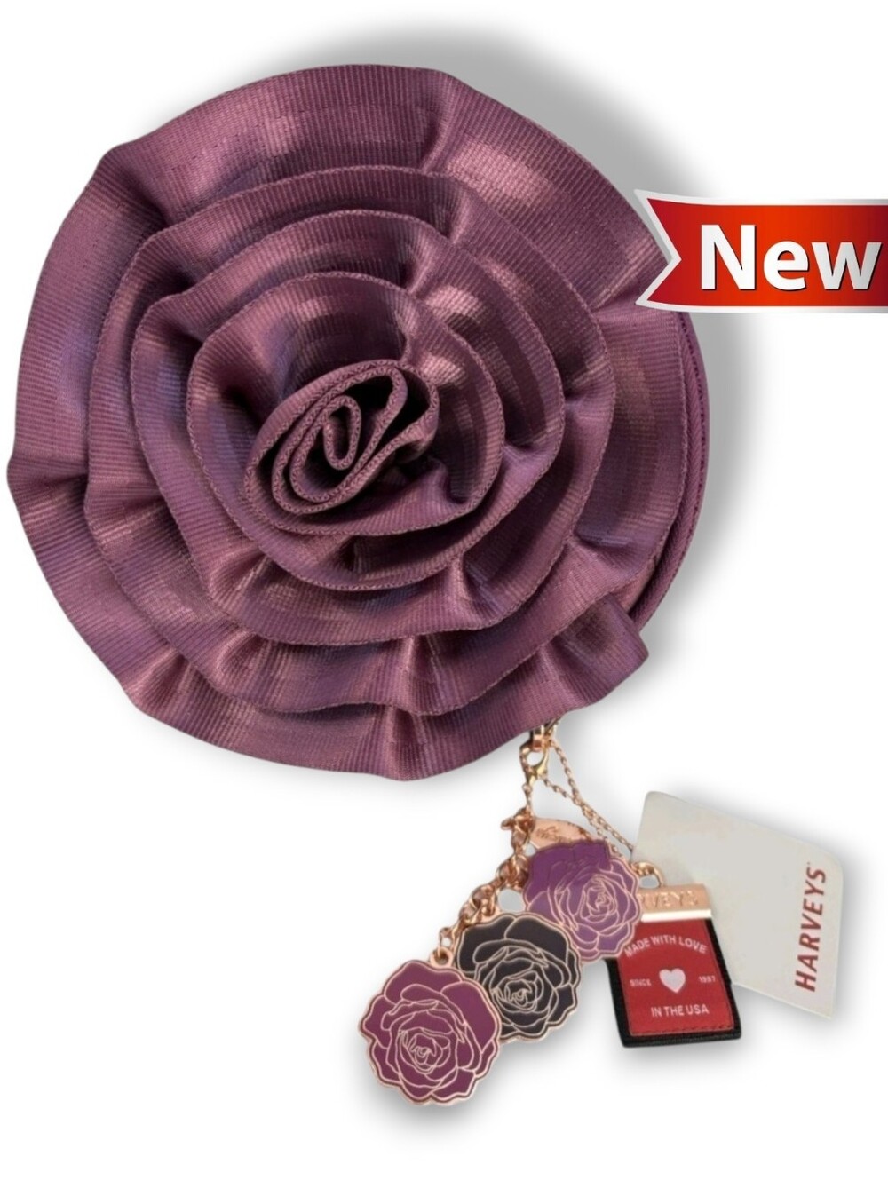 NWT Harveys Rosette Convertible Round Plum Crossbody 2021 Collectors Series